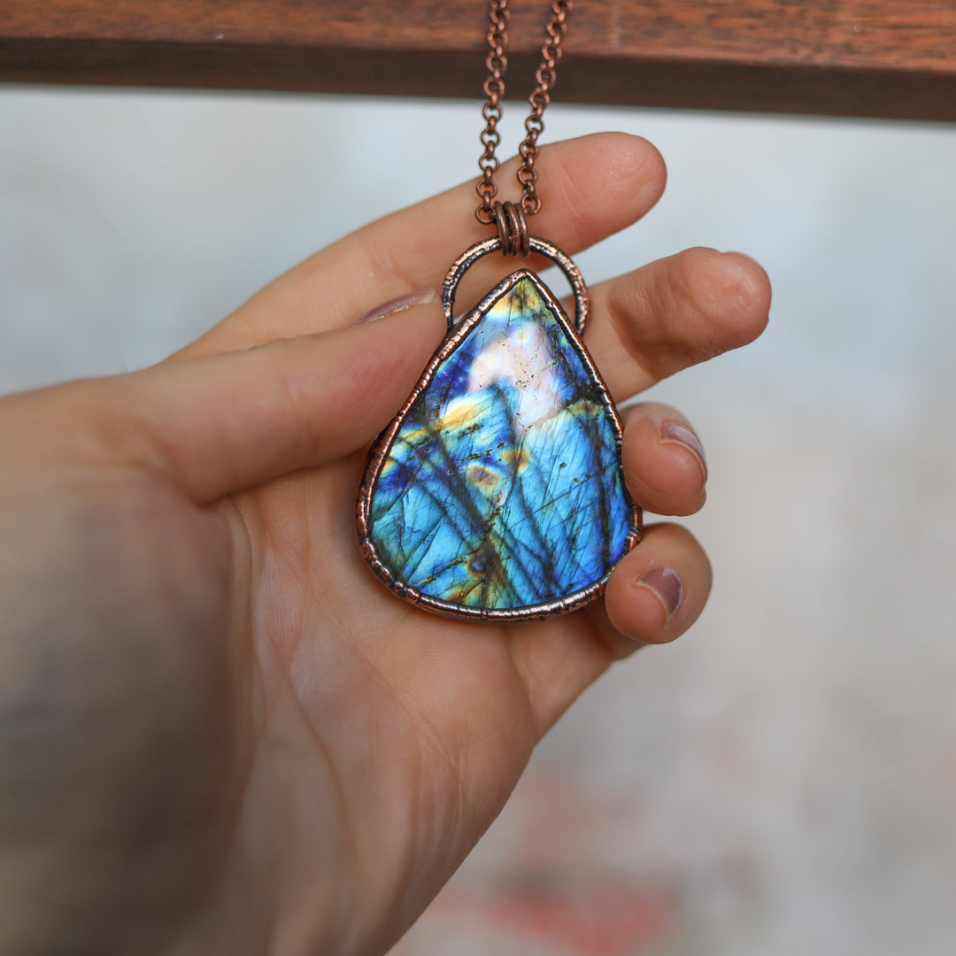 Large Labradorite Necklace - b
