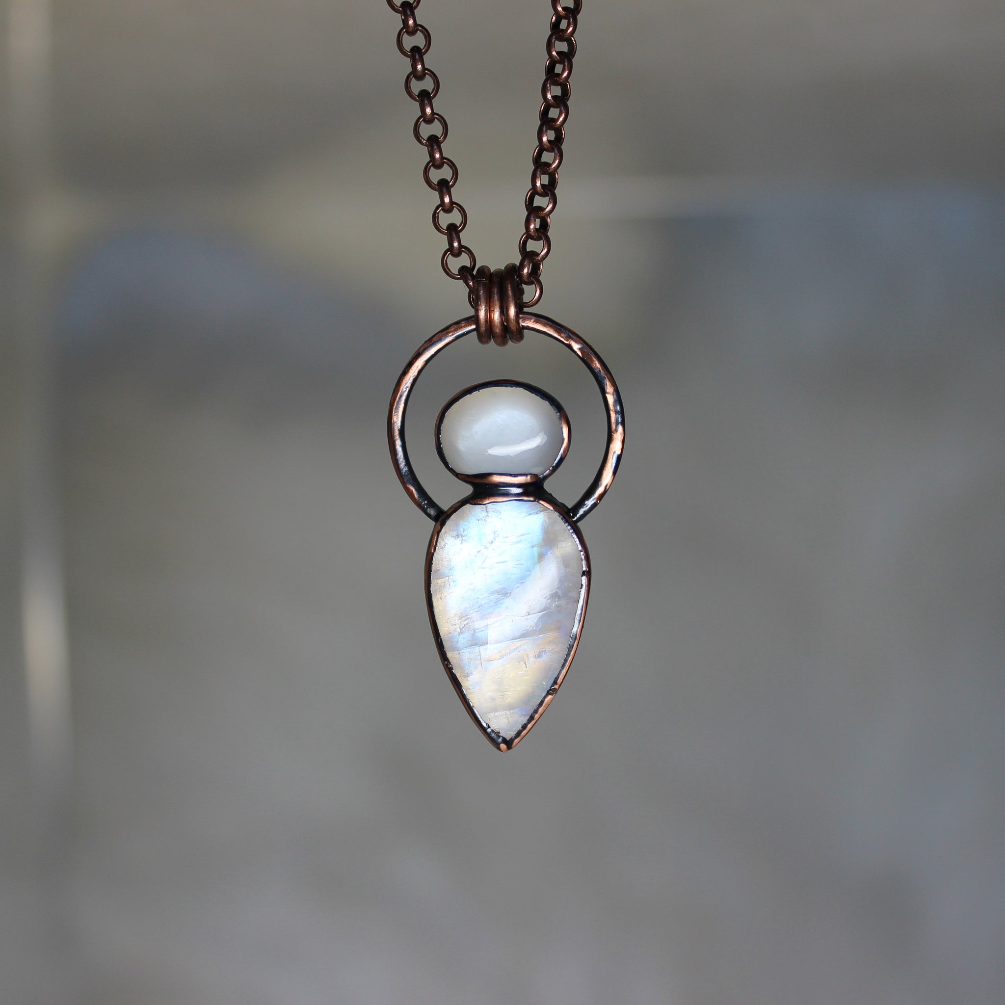 Double Moonstone Necklace