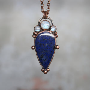 Dumortierite & Moonstone Necklace