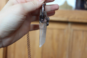 XL Lemurian and Moonstone Necklace