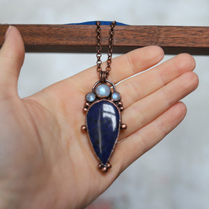 Dumortierite & Moonstone Necklace