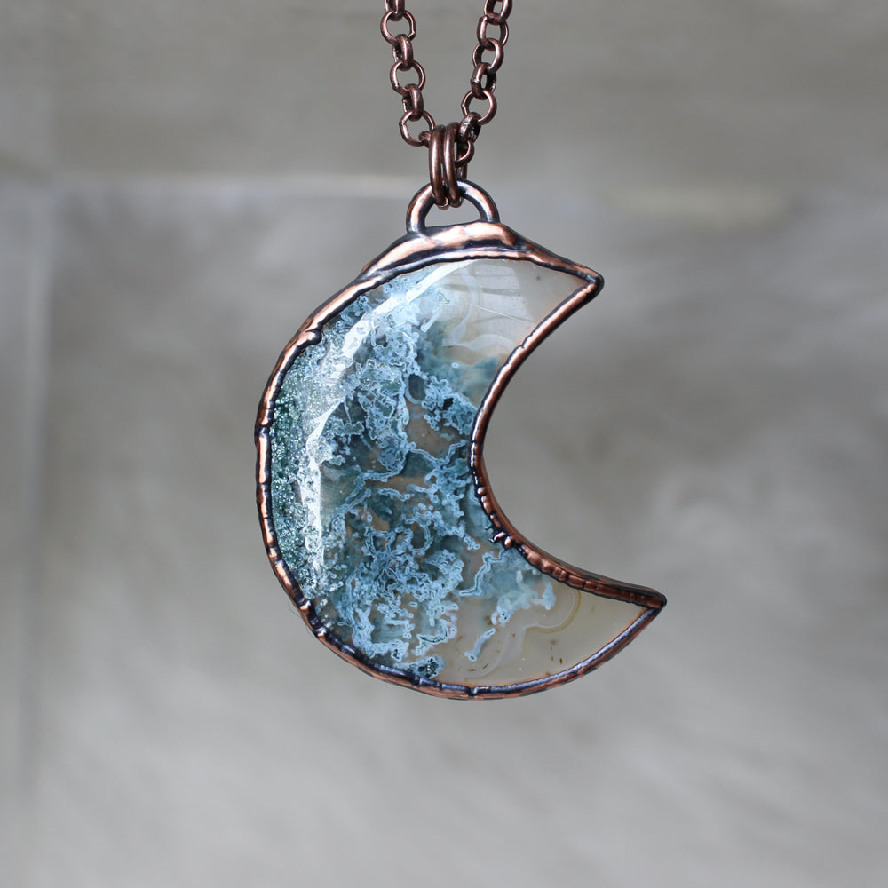 Moss Agate Moon - a