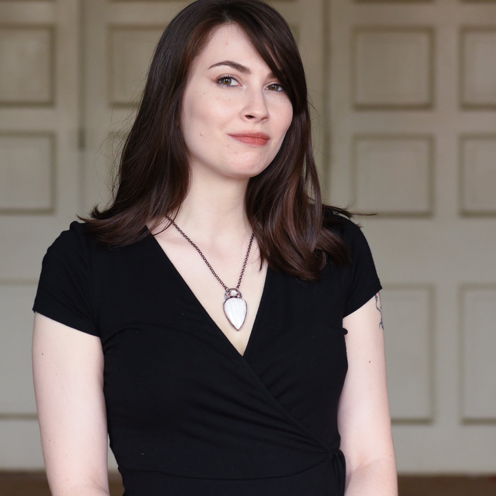 Celestial Scolecite & Rainbow Moonstone Necklace