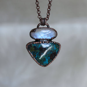 Chrysocolla & Moonstone Necklace - c