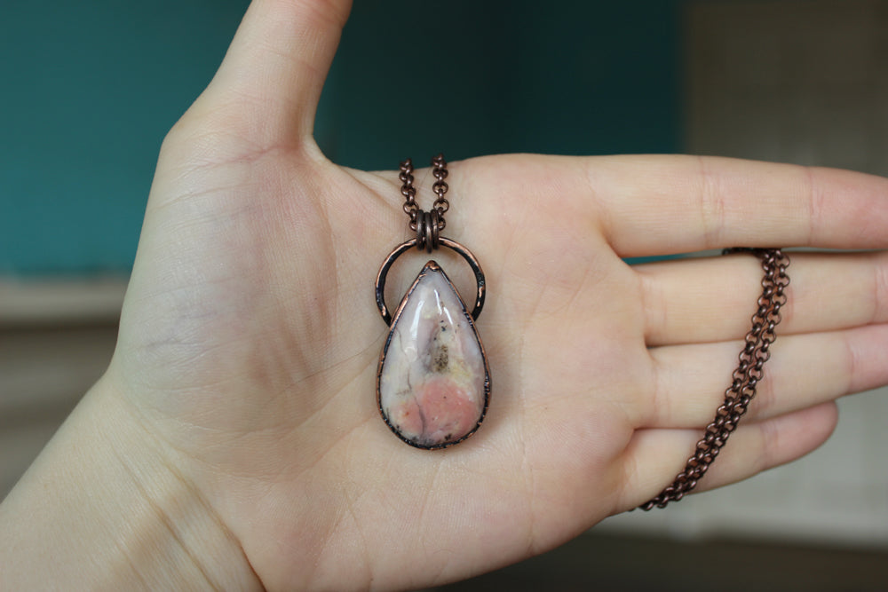 Peruvian Pink Opal Necklace - b