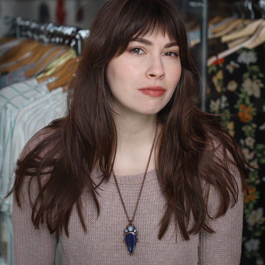 Dumortierite & Moonstone Necklace