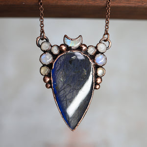 Blue & Silver flash Labradorite Celestial Fae Necklace