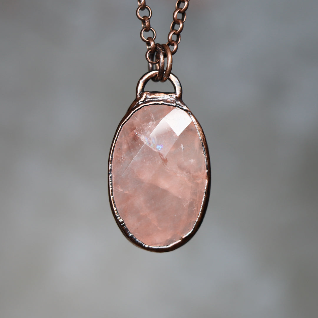 Faceted Rose Quartz Necklace