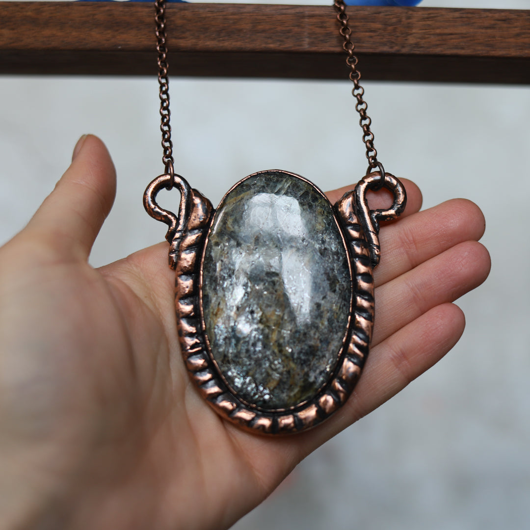 Giant Moss Kyanite Necklace