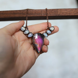 Purple Labradorite Bib necklace