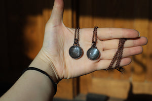 Black Moonstone Full Moon Necklace