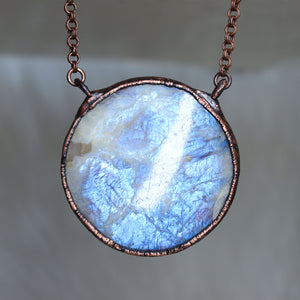 Sun/Moonstone Full Moon Necklace - b