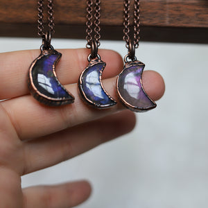 Purple Labradorite Moon Necklace *you choose*