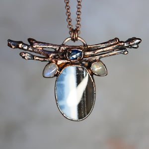 Blue Opal Twig Necklace