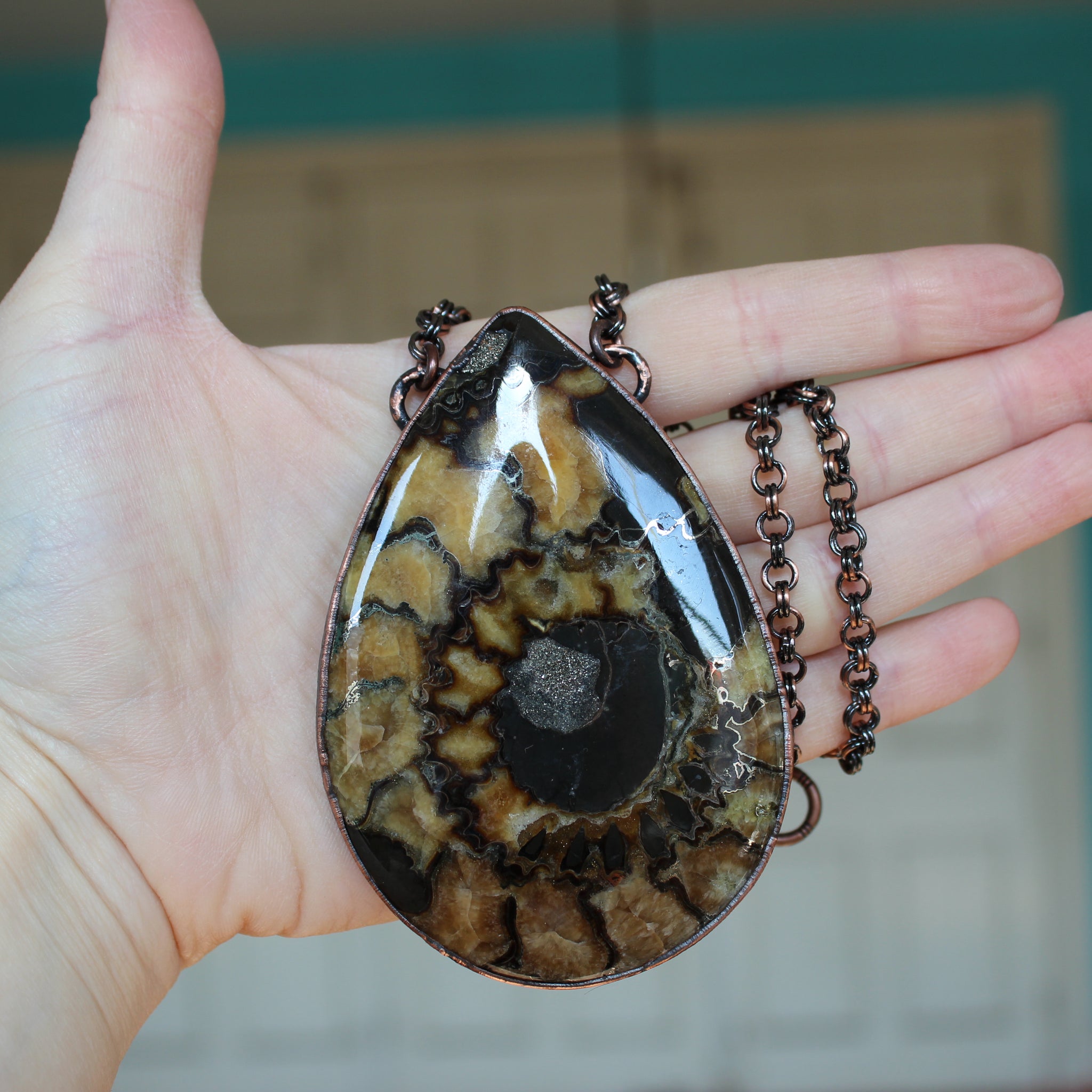 Giant Sea Fossil Necklace - A