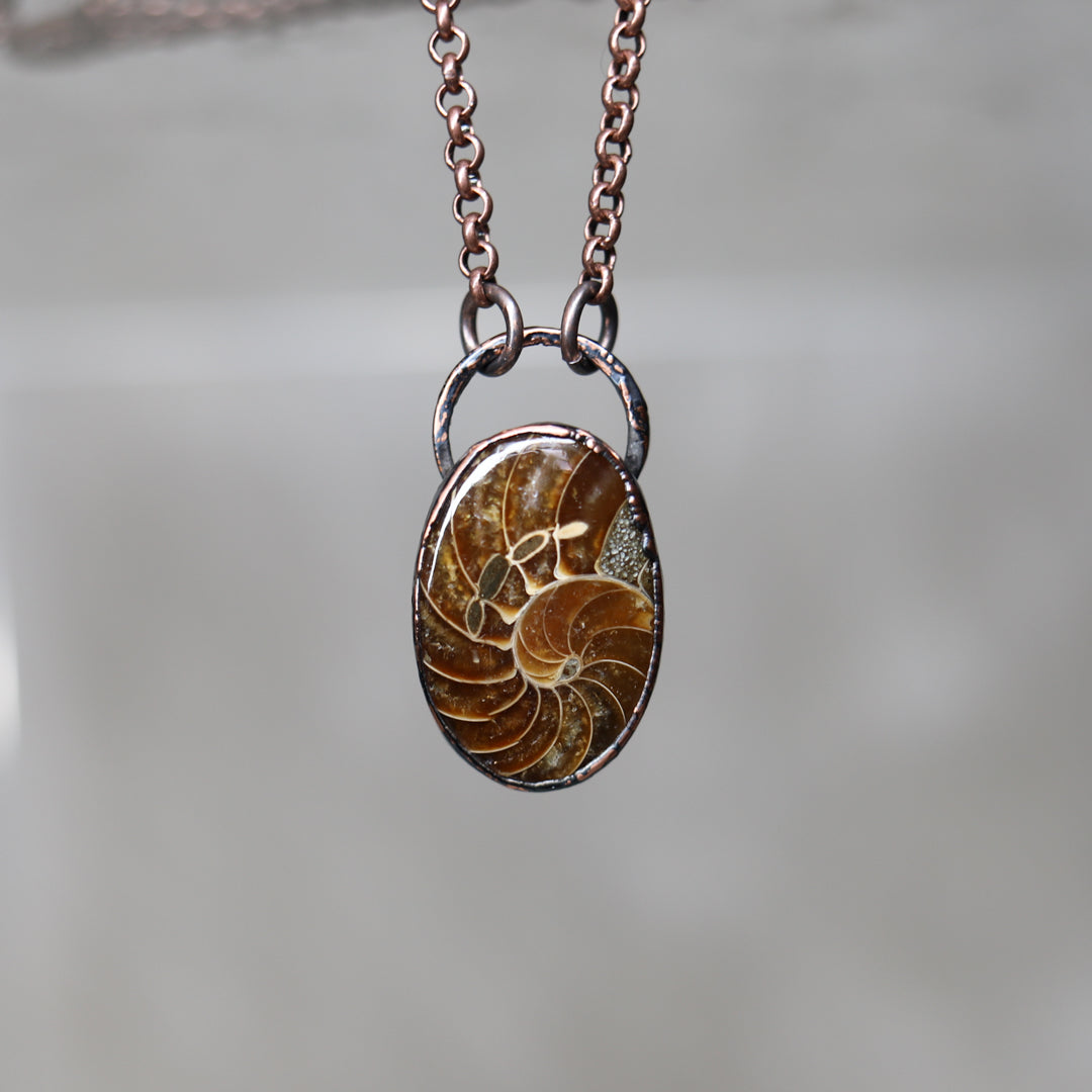 Oval Ammonite Necklace