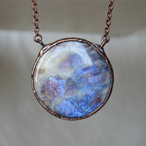 Sun/Moonstone Full Moon Necklace - b