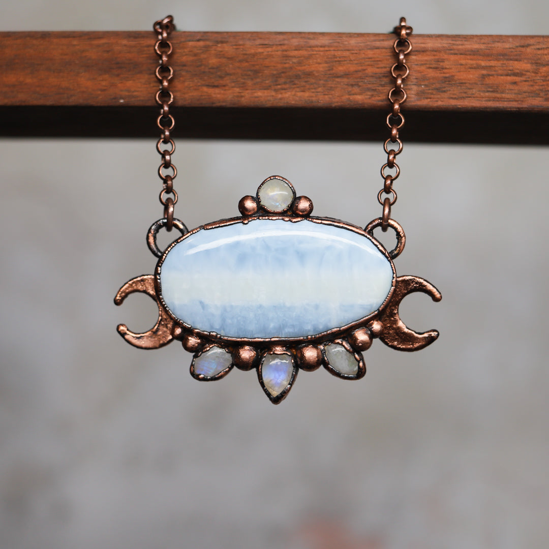 Blue Opal & Moonstone Necklace