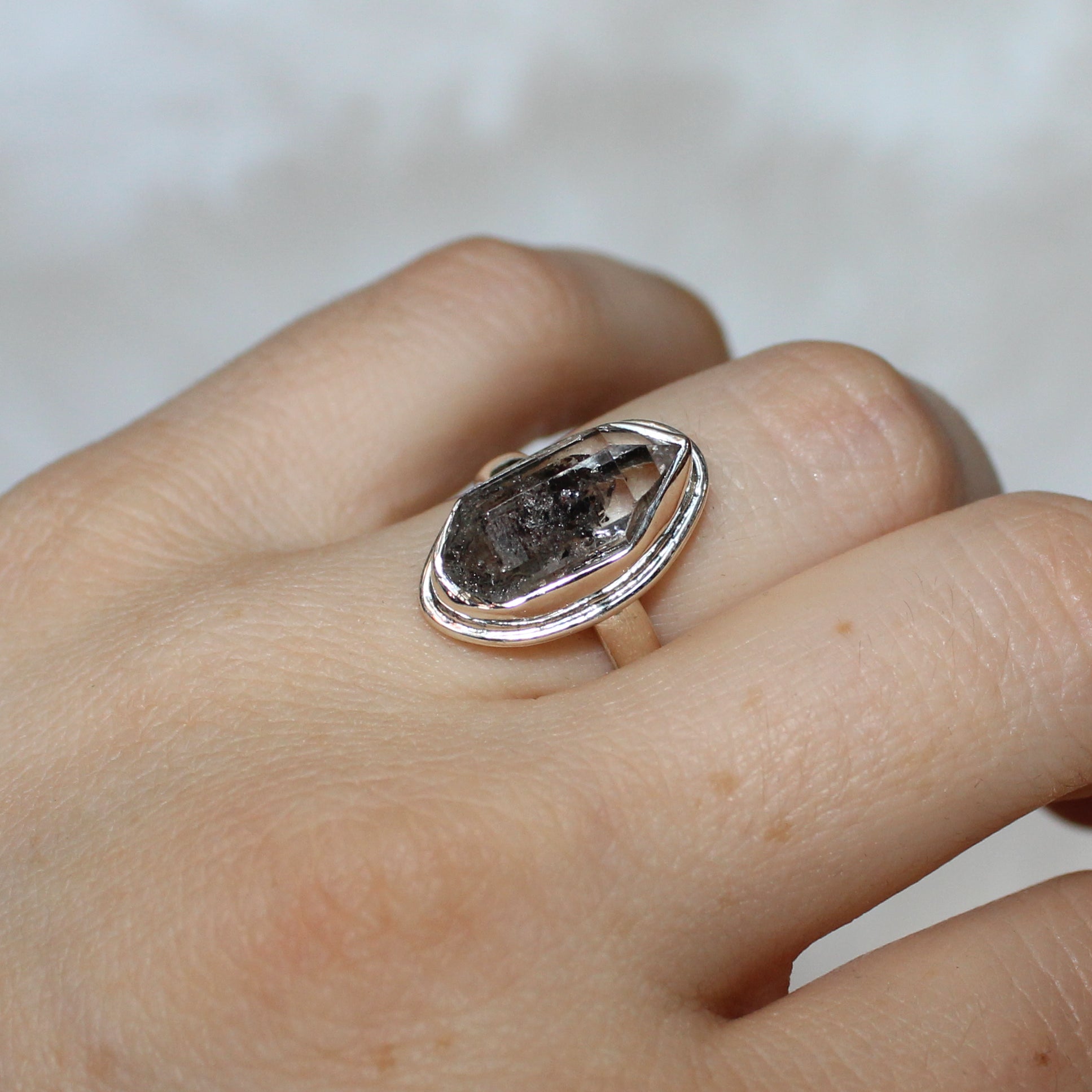 Herkimer Diamond Ring size 6