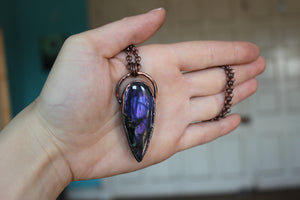 Purple Labradorite Necklace - a