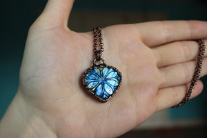 Small Carved Labradorite Necklace - a