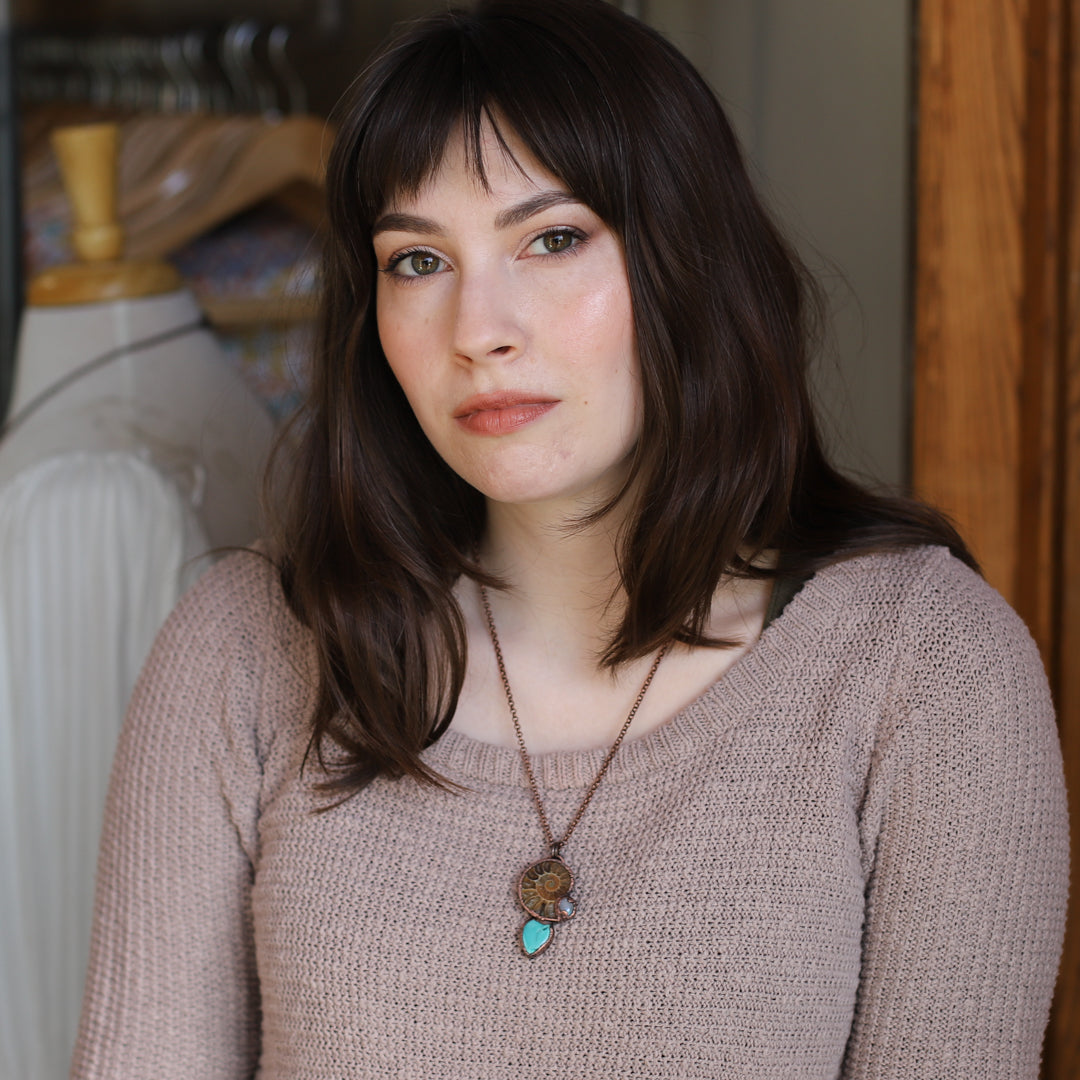 Ammonite and Turquoise Necklace