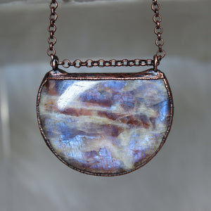 Sun/Moonstone Half Moon Necklace