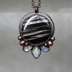 Hypersthene Moon Phase Necklace