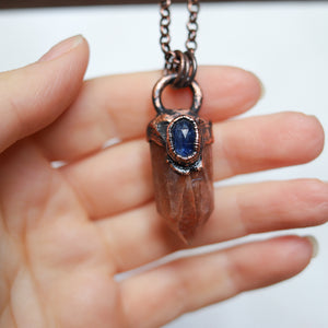 Sunstone Point with Kyanite Necklace