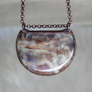 Sun/Moonstone Half Moon Necklace