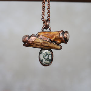 Tree Agate Antler Necklace
