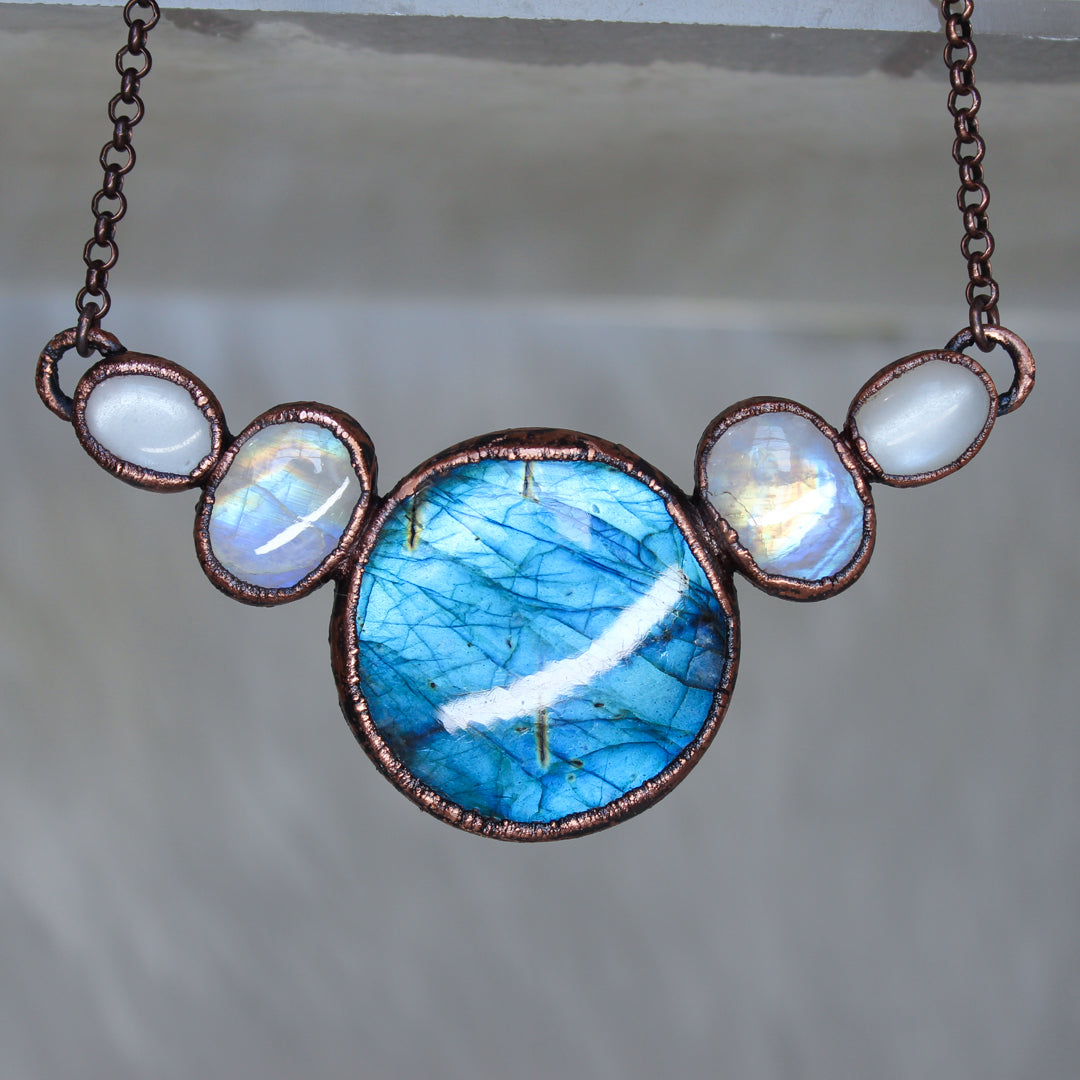 Labradorite Full Moon Bib Necklace