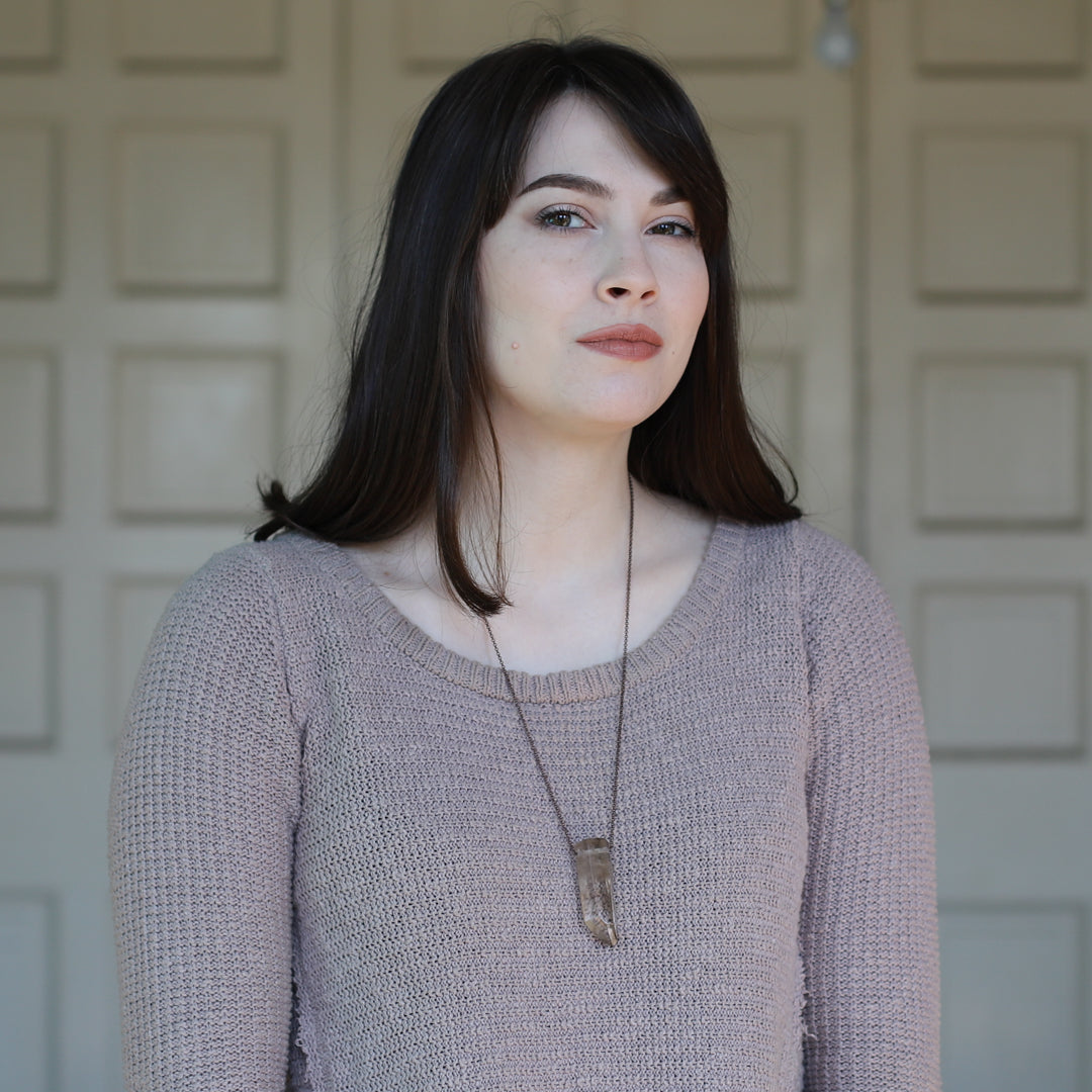 Drilled Smokey Quartz Necklace