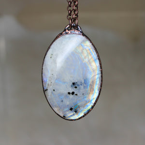 Large Rainbow Moonstone Necklace