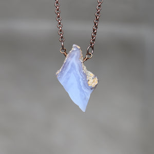 Drilled Blue Lace Agate Necklace