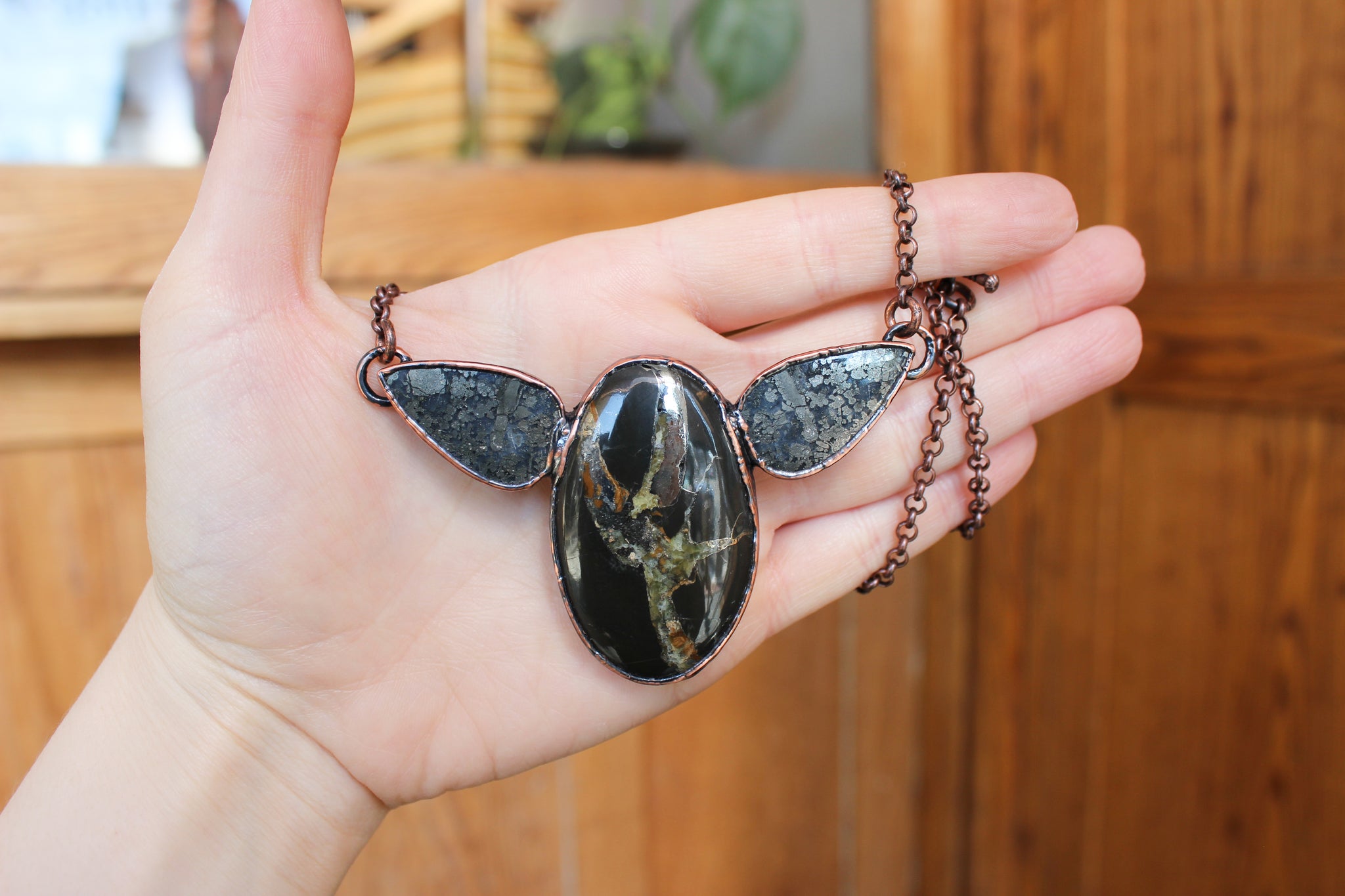 Sea Fossil & Marcasite Necklace