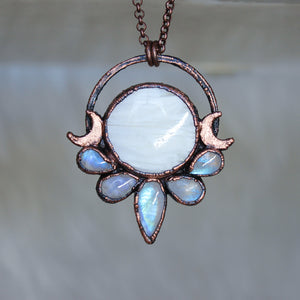 Scolecite Moon Phase Necklace a
