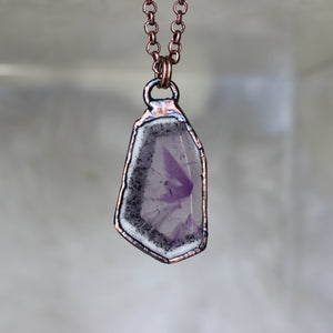 Large Trapiche-like Amethyst Necklace - d
