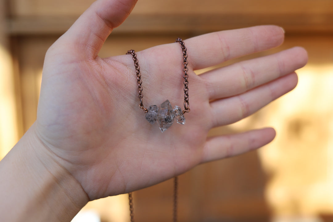 Triple Herkimer Diamond Necklace
