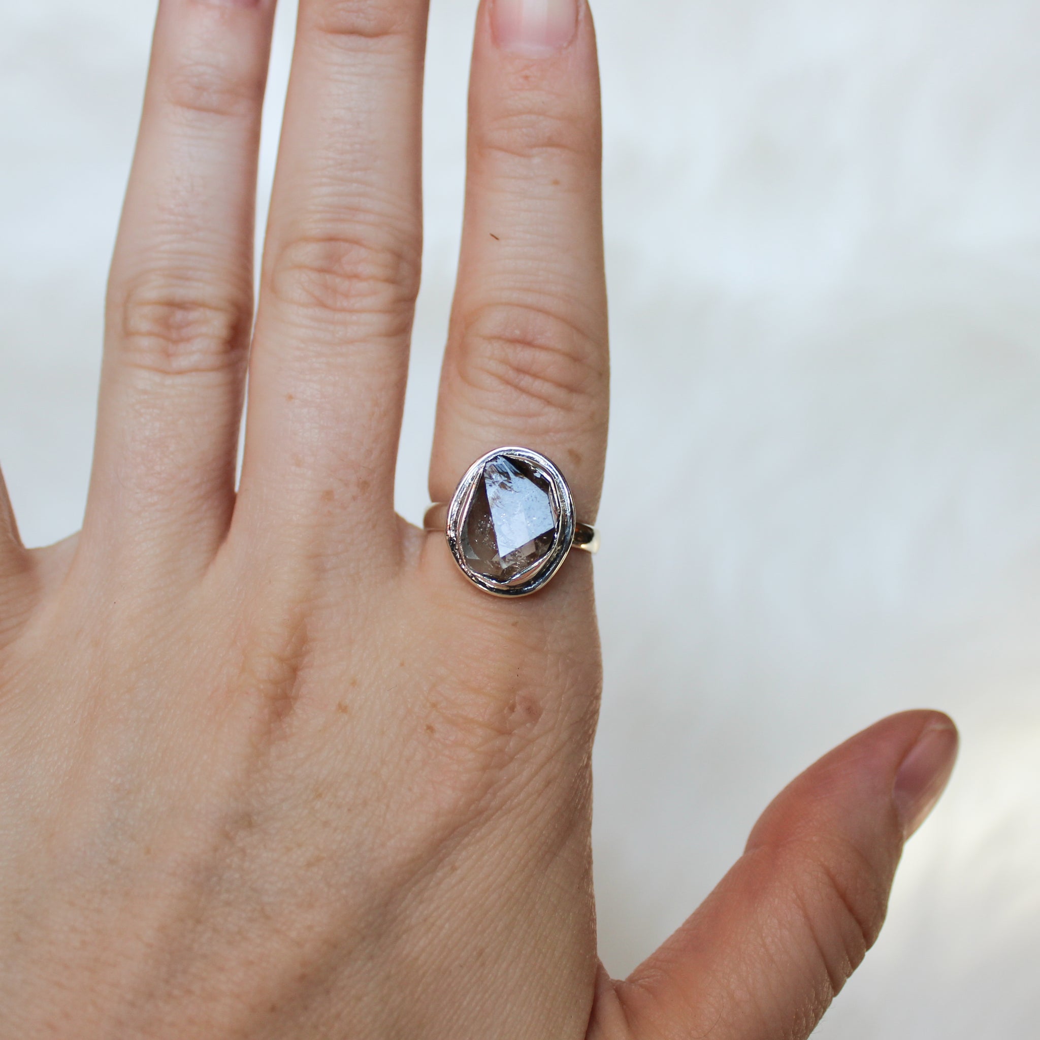Herkimer Diamond Ring size 7.75