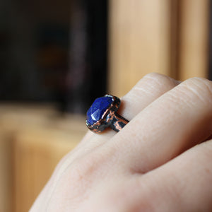 Faceted Lapis Ring size 5.75