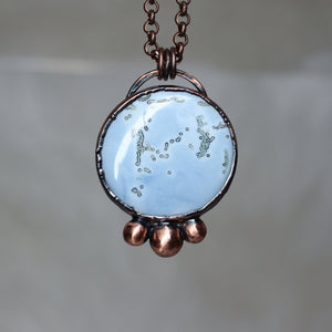 Blue Opal Full Moon Necklace