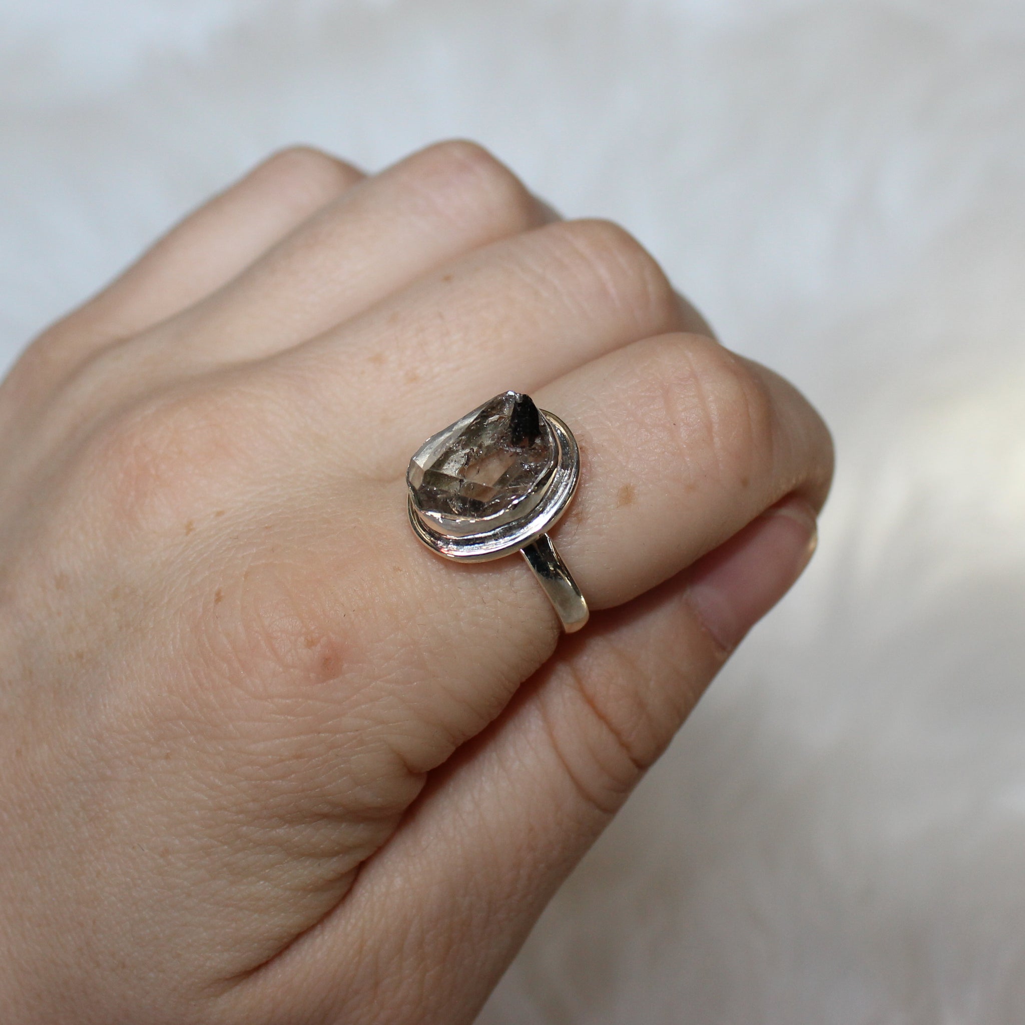 Herkimer Diamond Ring size 7.75
