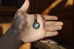 Black Moonstone Full Moon Necklace