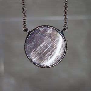 Sun/Moonstone Full Moon Necklace - a