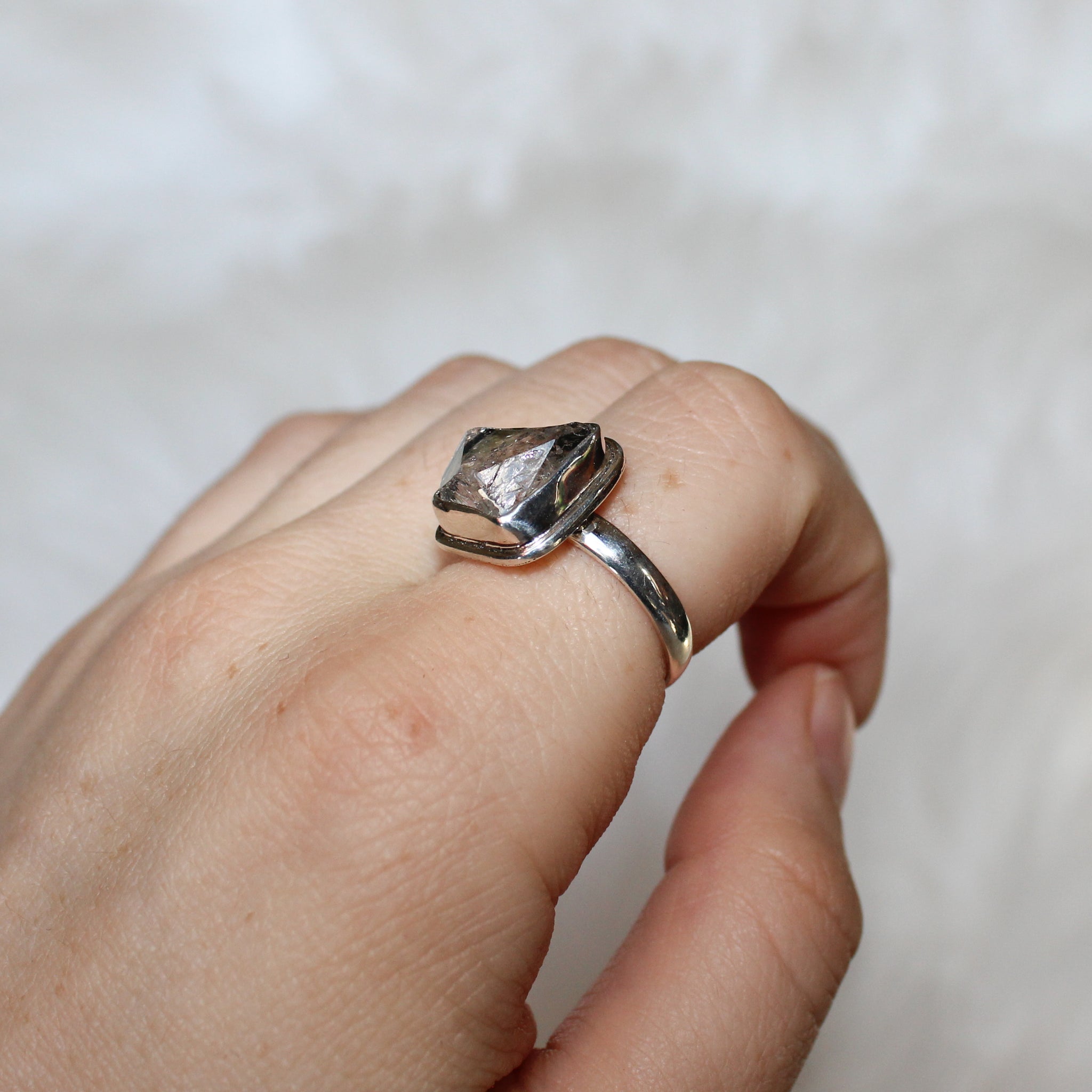 Herkimer Diamond Ring size 7.75