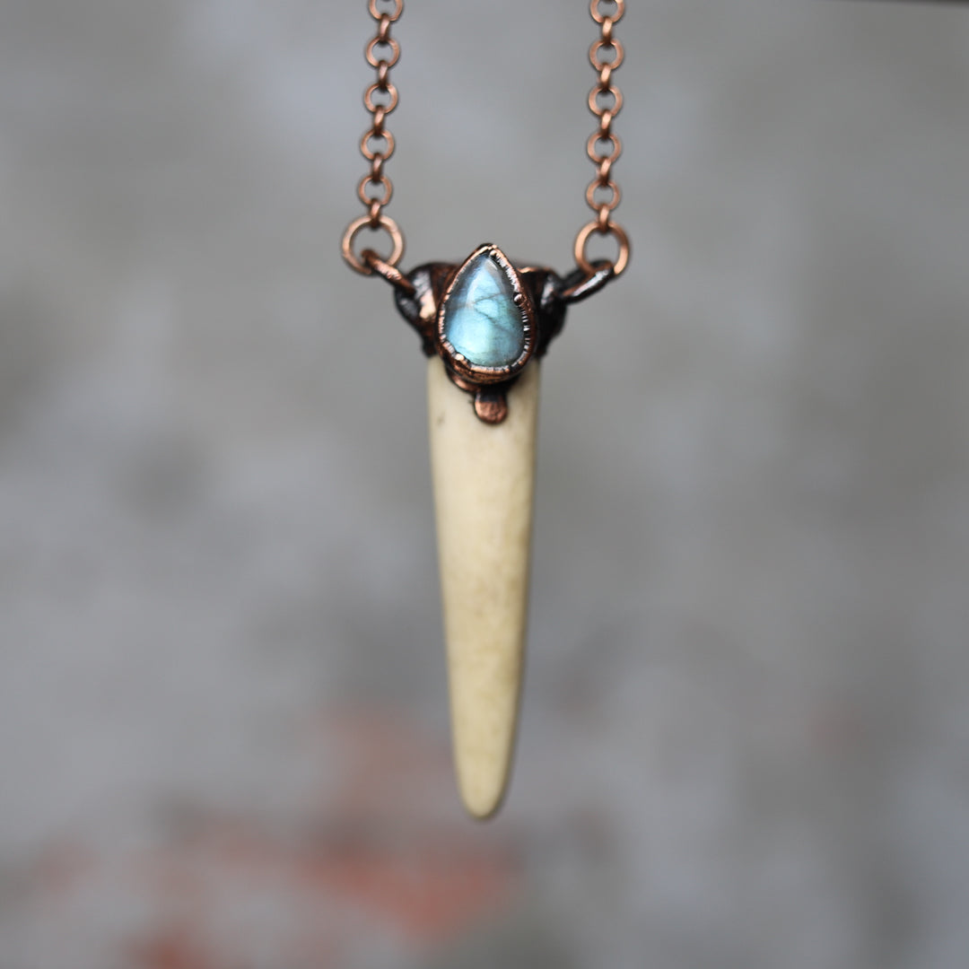 Antler Wand Necklace - Labradorite