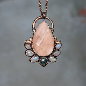 Rose Quartz Moon Phase necklace