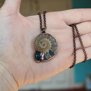 Ammonite and Apatite Necklace