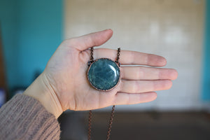 Aquamarine Full Moon Necklace